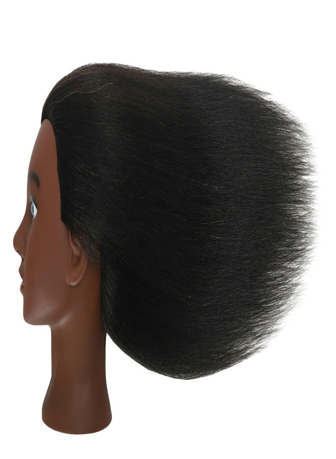 LECIPO 100% Real Human Hair Mannequin Head with Stand Manikin Cosmetology Doll Training Head for Hairdresser Practice Braiding Styling Curling Cutting Display - Image 3